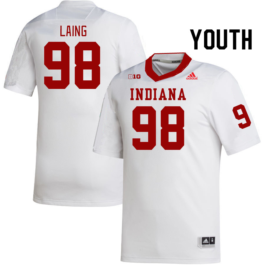 Youth #98 Trey Laing Indiana Hoosiers College Football Jerseys Stitched Sale-White